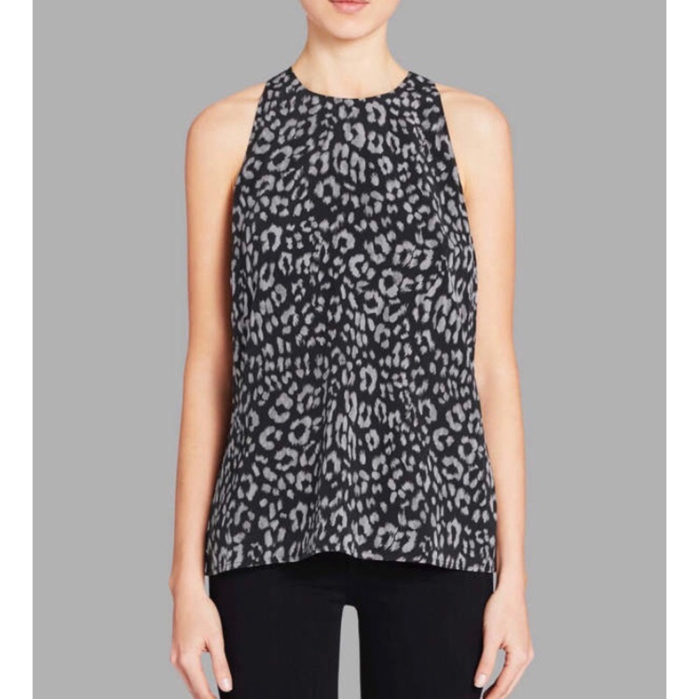Silk Leopard Print Joie Tank Top Small